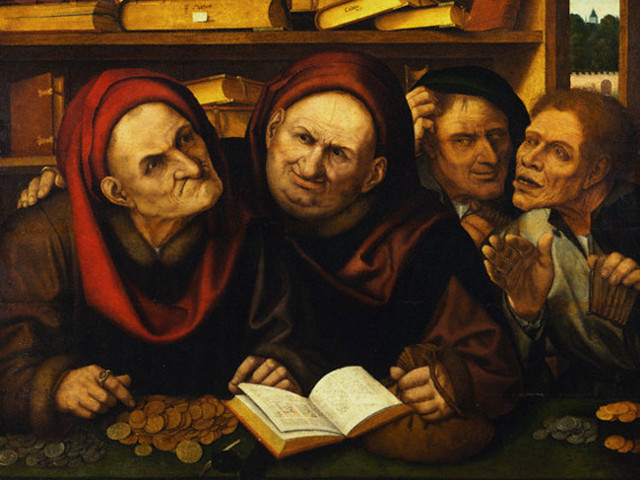 Source: Wikimedia; Les Usuriers by Quentin Massys Content Illustration